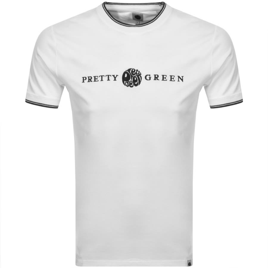 Alternative Image for ProductPretty Green Laylard Tipped Logo T Shirt White1